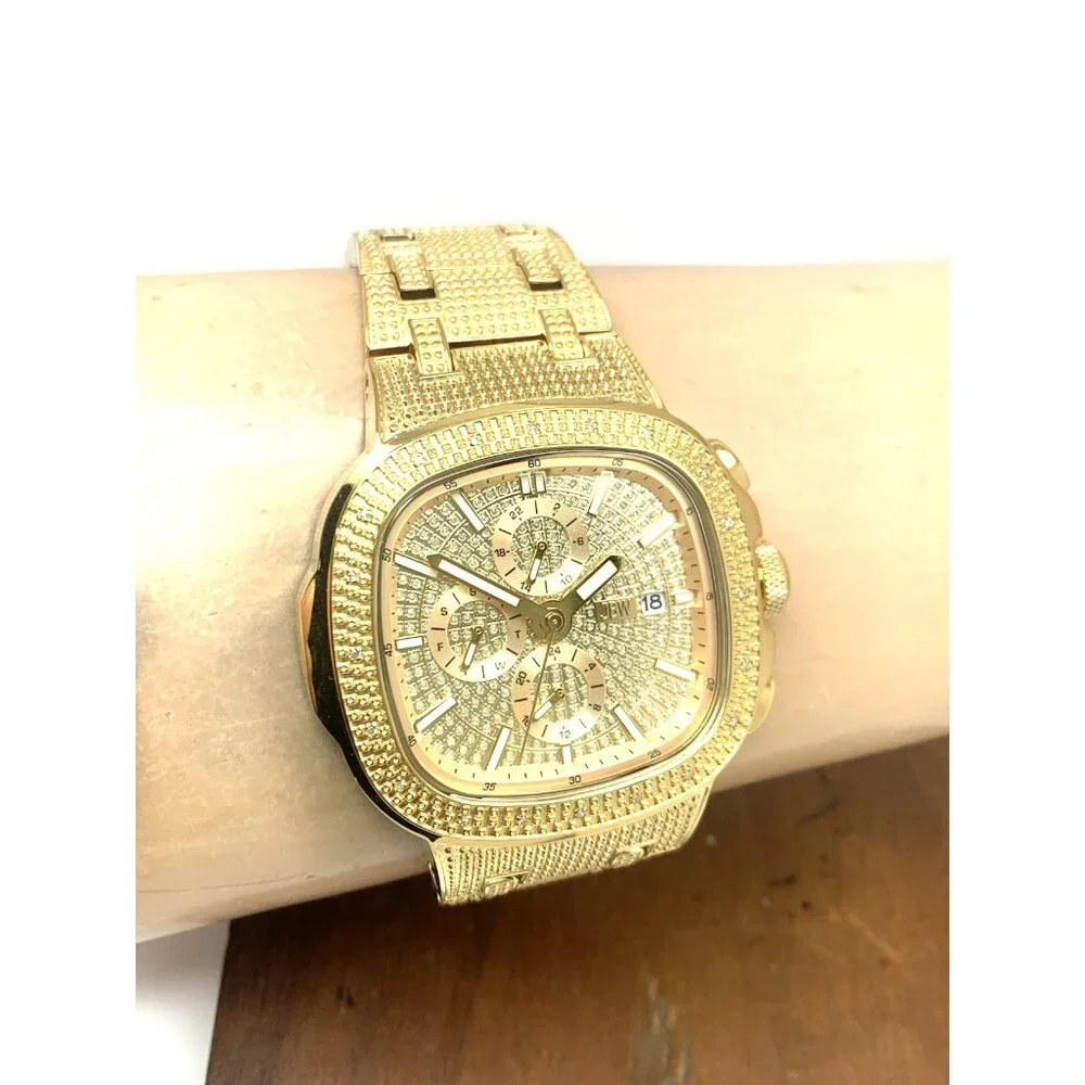 JBW Men's Watch J6380A Heist Diamond 0.20CTW Gold Tone Steel Quartz 45mm